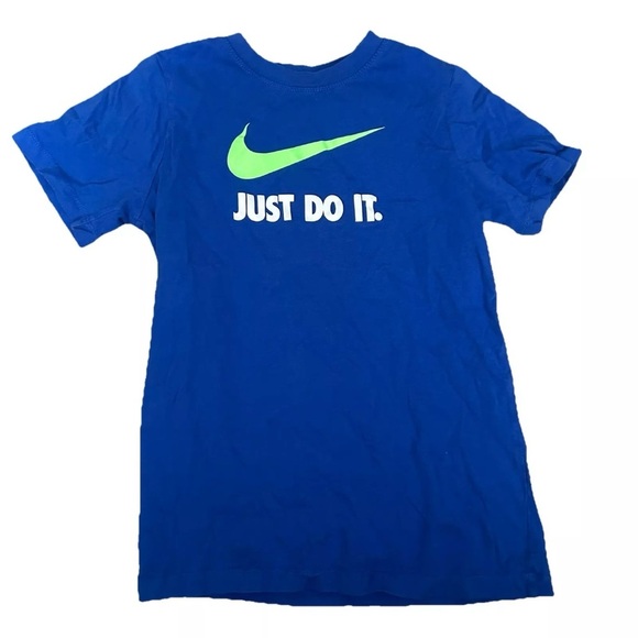 Nike Youth Blue T Shirt Logo Just Do It Size Large - Picture 1 of 3